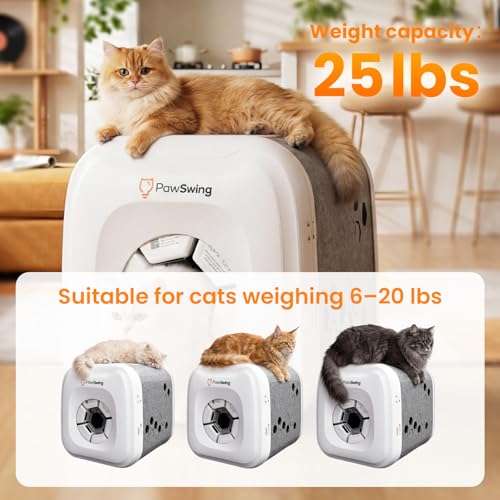 PawSwing Cat Self Groomer Neo with 360° Skin Friendly Brush Self Cleaning Automatic Fur Collection Grooming House for Hairball Control and Shedding Relief Autocomb Cat Auto Grooming Box for All Cats