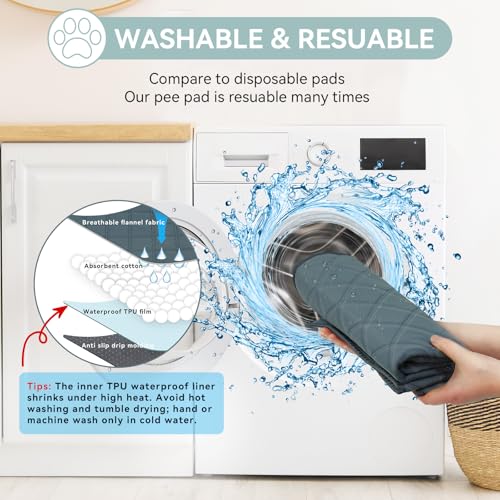 Siedihit Dog Cat Playpen Crate with Washable Pee Pad, Reinforced Durable Dog Cage, Portable Foldable Pet Kennel with Breathable Visibility (Grey with Pad, Large)