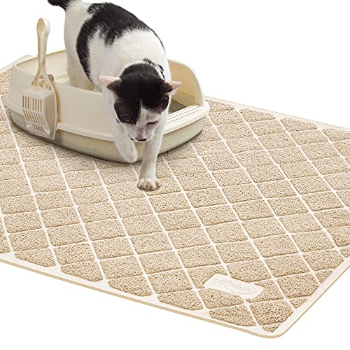 Niubya Premium Cat Litter Mat, Litter Box Mat with Non-Slip and Waterproof Backing, Litter Trapping Mat Soft on Kitty Paws and Easy to Clean, Cat Mat Traps Litter from Box