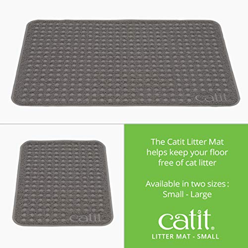 Catit Cat Litter Mat Rectangle Non-Slip Litter Trapping Mat Soft & Comfortable, Easy to Clean for All Cat Litter Types – Small
