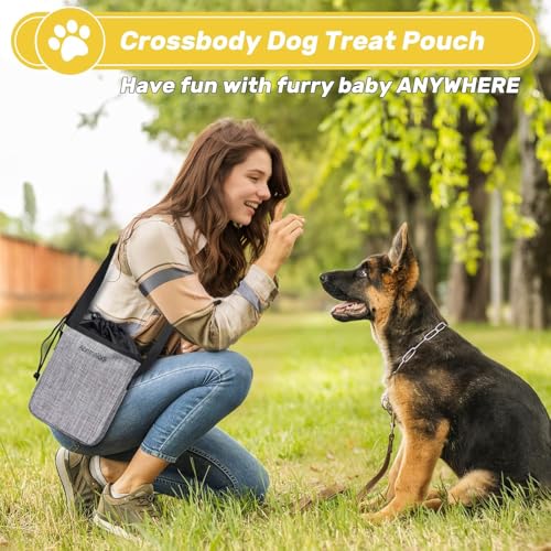 Abrimelodi 6 Set Dog Travel Bag, Large Pet Travel Kit for Supplies Includes 2 Food Containers, 1 Pet Organizer for Dogs, 2 Collapsible Bowls, 1 Treat Pouch, Dog Weekend Overnight Bag Luggage