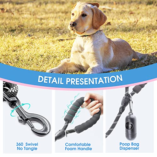 BAAPET 2/4/5/6 FT Dog Leash with Comfortable Padded Handle and Highly Reflective Threads for Small Medium and Large Dogs (4FT-1/2'', Black)