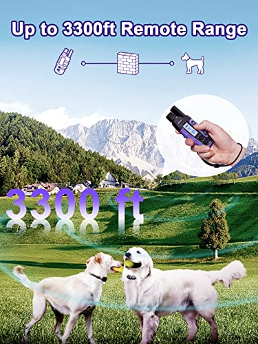 Bousnic Dog Shock Collar 2 Dogs (5-120Lbs) - 3300 ft Waterproof Training Collar for Dogs Large Medium Small with Rechargeable Remote, Beep (1-8) Vibration (1-16) and Humane Shock (1-99) Modes