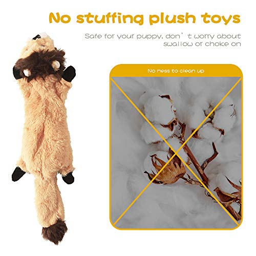Dog Squeak Toys, No Stuffing Plush Dogs Chew Toy Bundle for Small Medium Large Breed Chewer Tough Durable Squeaky Pet Fetch Puppy Teething Chewing Interactive to Keep Them Busy Best Birthday Gift