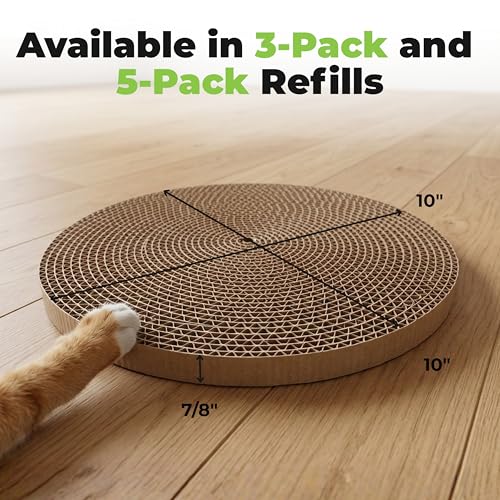 Best Pet Supplies Catify Cat Scratcher, Fun Interactive Scratchers, Posts, Poles, Claw Safe, Furniture Saver Indoor Play Support Natural Cat Behaviors Heavy Duty - Round(5 Pack)