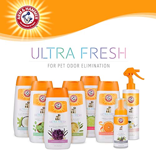 Arm & Hammer Ultra Fresh Waterless Dog Bath Spray, Baking Soda Deodorizer No-Rinse Dry Dog Shampoo for Between-Bath Odor Control and Coat Freshening, White Jasmine Scent, 10 Fl Oz