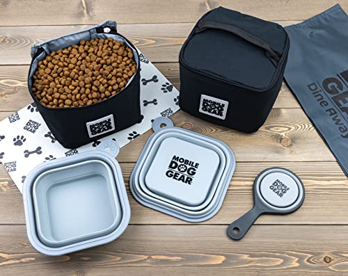 Mobile Dog Gear Small Collapsible Dog Water Bowls for Travel (Set of 2, 2 Cups Each) - Portable Foldable Bowl for Feeding Pets, Cats & Dogs - Easy to Clean Silicone Dish, Great for Camping & Traveling