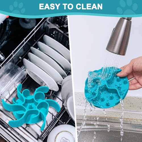 PETDOGRE Slow Feeder Insert for Dog Bowl - 2PCS Anti-Bloat Silicone Mat with Super Suction, Slow Feeder Dog Bowls for Puppy Large Breed Dogs