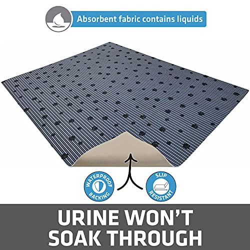 Drymate Cat Litter Box Mat, Litter Trapping Mat, Waterproof, Urine-Proof, Absorbent, Machine Washable, Soft on Paws, Contains Mess, Protects Floors, Kitten Supplies, Dark Grey, 28x36 XL