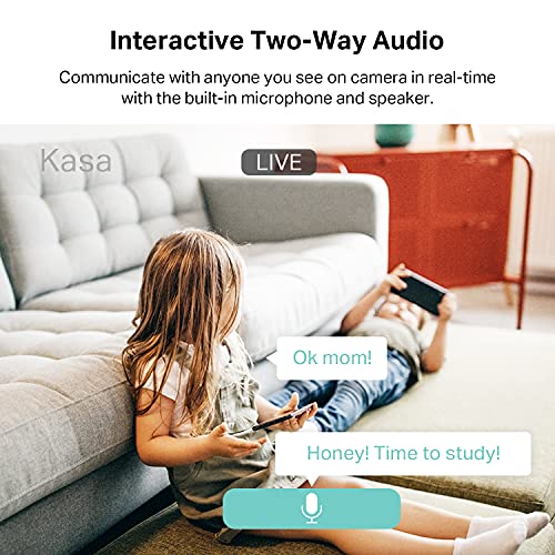 Kasa 2K+ Indoor Pan/Tilt Wired Security Camera - Works as a Baby Monitor & Pet Camera, Motion Detection & Tracking, 2-Way Audio, Night Vision, Subscription-Free Local Storage or Optional Cloud, KC410S