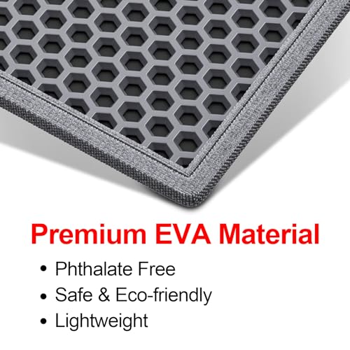 Waretary Cat Litter Box Mat: 36"x 30" Waterproof Kitty Cat Litter Trapping Mat, Easy-clean Double-layer Scatter Control Pad Rug (Grey)