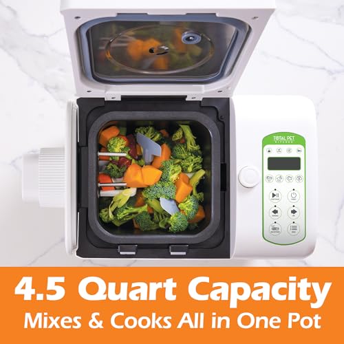 Total Pet Kitchen Pet Food Maker - All-in-One Pet Food Multicooker | Cooks, Mixes, and Dispenses Fresh Human-Grade Ingredients in About an Hour | 4.5 Quart Capacity