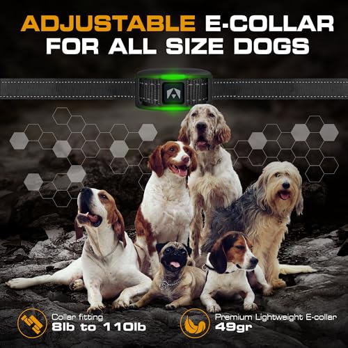 INVIROX 2026 Edition Dog Training Collar with Remote - 123 Level Shock Collar for Dogs, 1100 yd Range, Waterproof Rechargeable System with Manual Bark Control for Stubborn, Reactive, Large Breeds