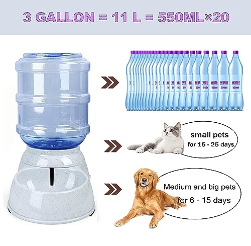 Dog Water Bowl Dispenser,3 Gallon/ 11L Pet Water Dispenser Station for Large Dogs and Cats,Gravity Automatic Feeder,Large Size Dog Drinking Fountain