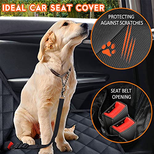 Yuntec Dog Car Seat Cover, Back Seat Cover for Dogs Pet Car Seat Protector Waterproof Bench Car Seat Cover, Non-Slip Rear Seat Cover fits Middle Armrest for Most Cars SUVs Trucks - Black