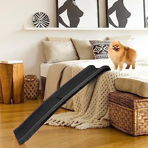 ZENY Portable Folding Dog Ramps for SUV, Truck, Car Ramp Stairs Step Ladder for Pet, Non-Slip Pet Ramp with Raised Siderails
