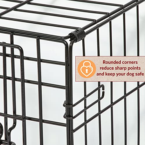 MidWest Homes for Pets Intermediate LifeStages Double Door 36-Inch Folding Dog Crate, Enhanced Security, Includes Leak-Proof Pan, Divider Panel, Handle, Rubber Feet