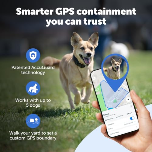 PetSafe Guardian GPS Dog Fence No Subscription Create Your Own Wireless Dog Fence Single-Yard Fence for Yards 3/4 Acres or Larger World's Safest GPS Dog Fence Tech New, Redesigned Collar