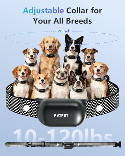 PATPET Shock Collar for Dogs(10-120lbs), 4000ft Rechargeable IPX7 Waterproof Training Collar with Remote for 2 Dogs- Electric Dog Collar for Small Medium Large Dogs 2 Packs