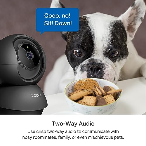 Tapo 2K Indoor Pan/Tilt Wired Security Camera - Works as a Baby Monitor & Pet Camera, Motion Detection, 2-Way Audio, Siren, Night Vision, No-Subscription Local Storage or Optional Cloud, C211 (2-Pack)