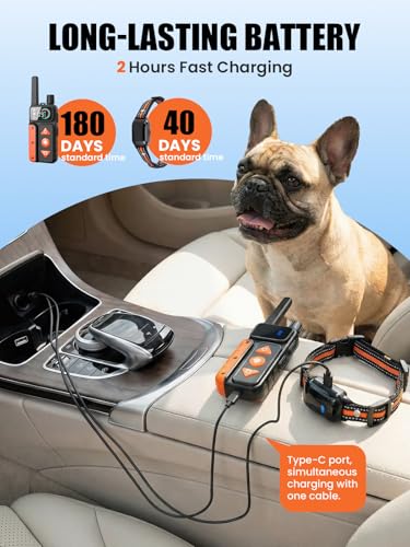 2-in-1 Dog Bark & Shock Collar, Dog Training Collar with 4 Training Modes Beep/Vibration/Shock/no Shock, 3300FT Remote, IPX7 Waterproof E Collars with AI Anti Barking for Small Medium Large Dog