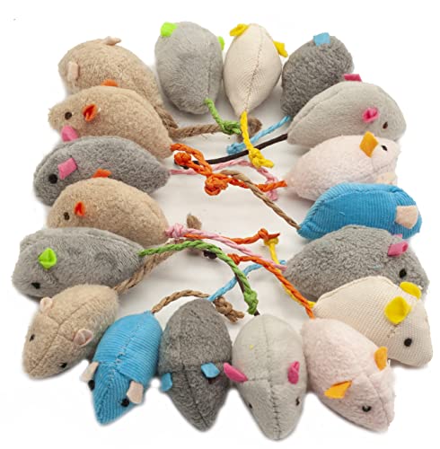 Fashion's Talk Cat Mice Toy 18-Pack Plush Catnip-Filled Mice Toys for Indoor Cats - Realistic Design, 9 Assorted Colors, 2 of Each, Value Pack