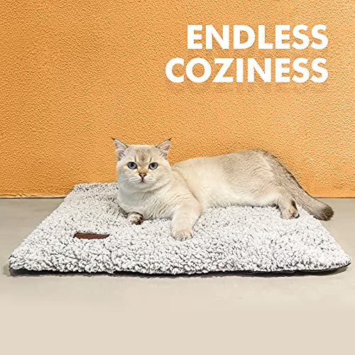 Self Warming Cat Bed Self Heating Cat Dog Mat 24 x 18 inch Extra Warm Thermal Pet Pad for Indoor Outdoor Pets with Removable Cover Non-Slip Bottom Washable Non Electric