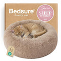 Bedsure Calming Cat Beds for Indoor Cats - Small Cat Bed Washable 20 inches, Anti-Slip Round Fluffy Plush Faux Fur Pet Bed, Fits up to 15 lbs Pets, Camel