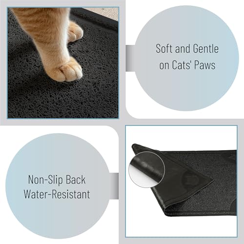Mr. Pen- Large Cat Litter Mat, 23”x 35”, Black Cat Litter Box Mat, Cat Litter Mat Litter Trapping Mat, Cat Mats for Litter Large, Litter Mat for Litter Box, Large Litter Mat