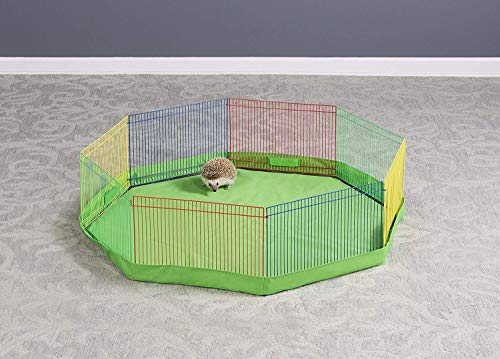 Prevue Pet Products Multi-Color Small Pet Playpen - Animal Pen for Rabbits, Guinea Pigs, Hamsters, Tortoises, Bunny Enclosure, Easy to Assemble, Indoor & Outdoor