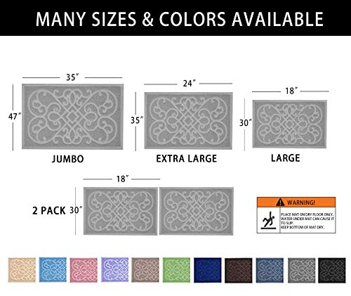 PetLike Cat Litter Box Mat, Thick Kitty Litter Trapping Mat, Durable,Waterproof &Washable with Non-Slip Backing, Soft on Kitty Paws and Easy to Clean, BPA Free