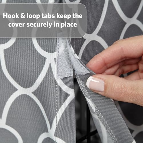 MidWest Homes for Pets Dog Crate Cover with Teflon Fabric Protector, Poly-Cotton Privacy Kennel Cover Fits Most 36-Inch Crates, Gray Designer Print, Washable, Reduces Barking