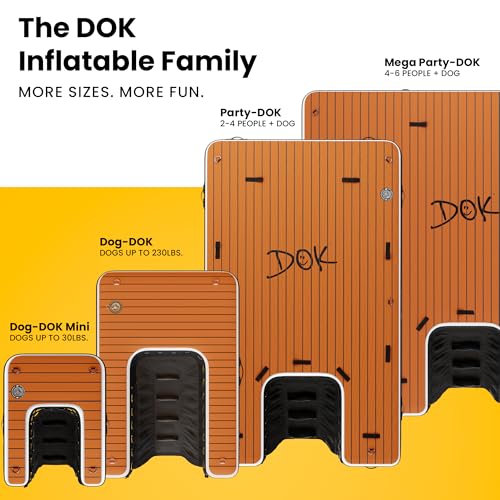 DOK Dog-DOK Inflatable Dock Platform: Safe & Easy Water Access for Dogs Up to 250 lbs; Floating Non-Slip EVA Foam with Dog Boat Ramp for Pool, Dock, & Lake | Military Grade & High Visibility