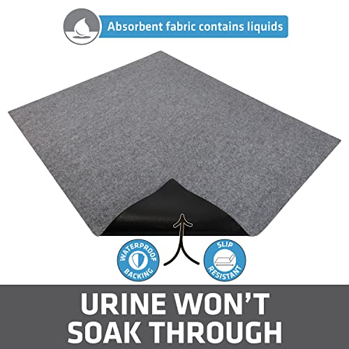Drymate Cat Litter Box Mat, Litter Trapping Mat, Waterproof, Urine-Proof, Absorbent, Machine Washable, Soft on Paws, Contains Mess, Protects Floors, Kitten Supplies, Light Grey, 29x36 XL