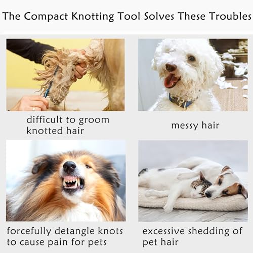 Cyhdddr 5Pcs Knotting Comb for Cats, Pet Knotting Comb De knotting comb for Dog Pet Hair Removal Tool Cat Dog Grooming Supplies Matted Fur Remover