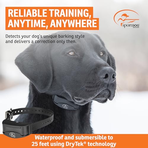 SportDOG NoBark 10 Bark Control Collar - Silent Partner Technology Detects Only Your Dog's Bark, 10 Static Levels, 2 Training Modes, Rechargeable 200-Hr Battery, Waterproof, Dogs 8 lb+