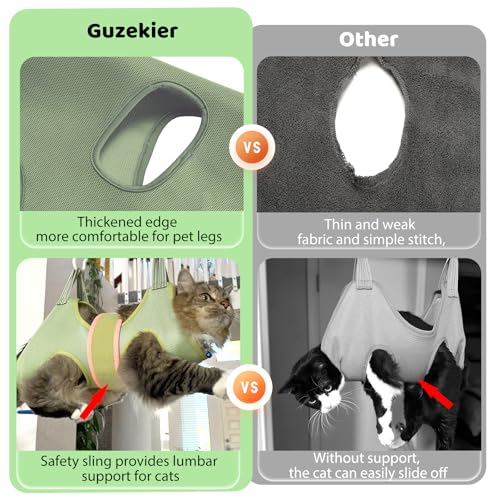 Guzekier Cat Grooming Hammock Harness for Cats, Cat Nail Clipper