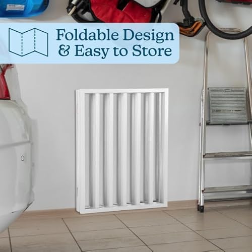 Pet Gate - 3-Panel Indoor Foldable Dog Fence for Stairs, Hallways, or Doorways - 55x24-Inch Retractable Freestanding Dog Gates by PETMAKER (White)