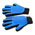 NVNAN Pet Hair Removal Glove for Dogs & Cats, 2-in-1 Deshedding Brush & Massage Mitt - Grooming Gloves for Shedding Control, Bathing and Washing, Safe for Short/Long Hair Pets 2-Pack (Blue)