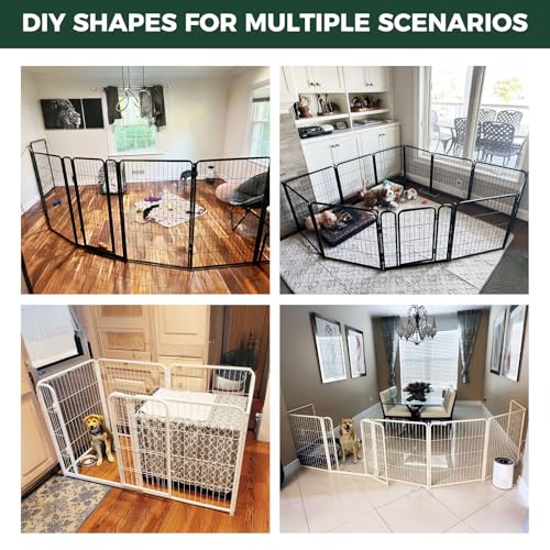FXW Homeplus Unleashed Indoor Dog Playpen - Stress-Free and Safe Play, Heavy Duty 24 Inch 6 Panels Dog Pen for Puppy and Small Dogs, Black│Patented