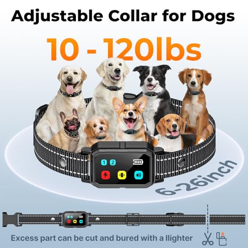 AI Dog Shock Collar 2 Dogs (10-120Lbs) - 3300FT Dog Training Collar with Remote, IPX7 Waterproof Collar with Beep, Vibration, Safe Shock for Large Medium Small Dogs, Keypad Lock and Flashing Light