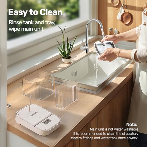 HAPAW Cat Water Fountain, Wastewater Separation & No Filter Cotton, Pet Water Dispenser with 101oz/3L Large Capacity Tank, Wireless Automatic Water Fountains for Cats Indoor Cat Watering Supplies