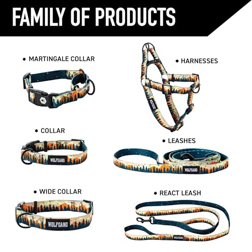 Wolfgang Heavy Duty, Adjustable Dog Collar with Quick Release Nylon Buckle for Walking & Training, Overland Print, Medium