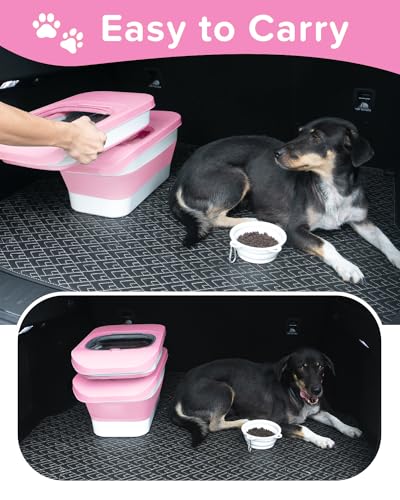 DDMOMMY 10-13 Lbs Dog Food Container, Collapsible Pet Food Storage Containers with Airtight Lid, Pet Food Scoop, Dog Food Storage Container Dry Food for Dog, Cat