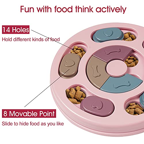 DR CATCH Dog Puzzles,Dogs Food Puzzle Feeder Toys for IQ Training & Mental Enrichment,Dog Treat Puzzle(Pink)