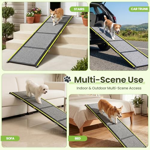 Dog Ramp for Car 71" L*20" W Portable Dog Ramps for Large Dogs with Non-Slip Rug Surface Portable Dog Car Ramp for SUV & Truck,Pet Ramp for Dogs to Get in Car Outdoor&Indoor