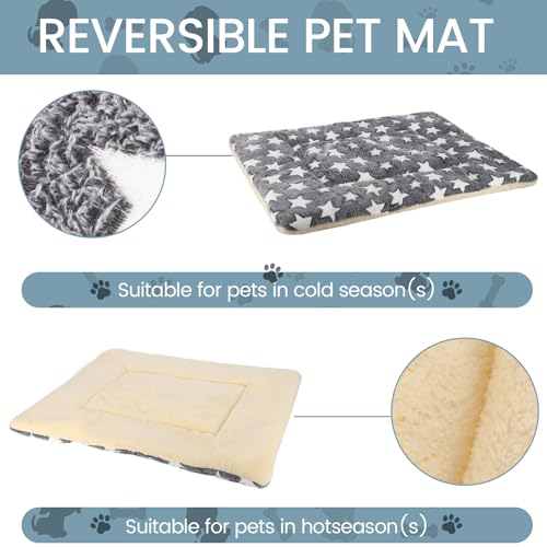 Dog Bed mat Pet mat Dog Box mat Machine Washable Grey (33x23x1.5in)