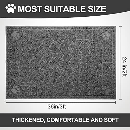 Motsamla Cat Litter Box Mat, 35" x 24" Large Kitty Litter Trapping Mat Keep Floor Clean, Litter Box Mat Scatter Control, Waterproof, Easy to Clean, Durable Large Size Litter Mats for Floor