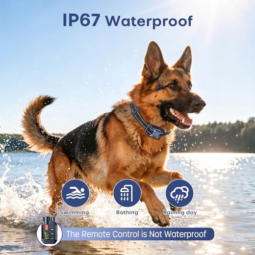 Dog Shock Collar with Remote Control, 4200FT Range, 4 Modes for Dog Training, Equipped with Ultrasonic Anti Barking, Rechargeable IP67 Waterproof Safe E Collar for Small Medium Large Dogs (10-150lbs)