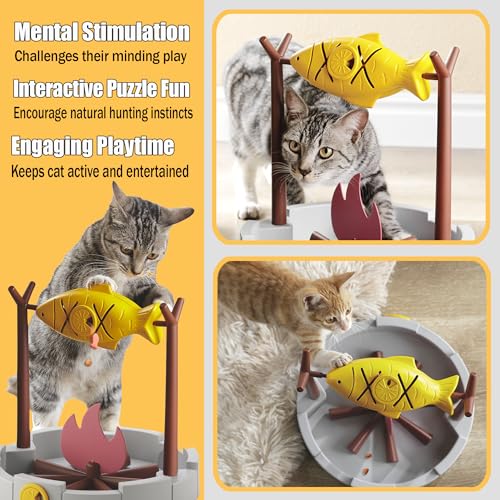 PetPals Cat Slow Feeder, Treat Dispenser - Interactive Cat Puzzle Toy for Small Pets & Kittens, Mental Stimulation Pet Food Feeding Toy, Dry Food Dispensing Cat Toy